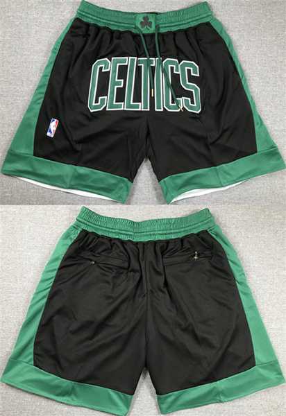 Men%27s Boston Celtics Black Shorts (Run Small)->nba shorts->NBA Jersey